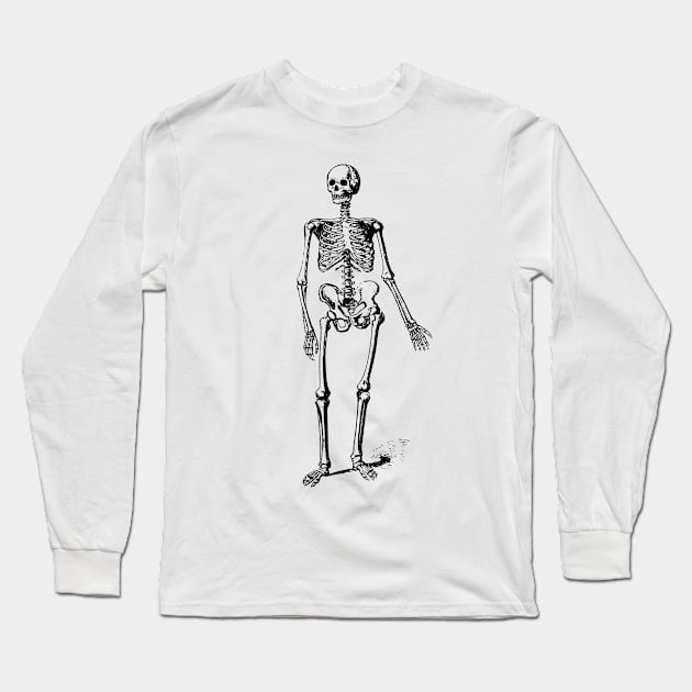 Skull Skeleton Long Sleeve T-Shirt by SashaRusso